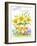 Three chicks with Daffodils and Egg-MAKIKO-Framed Giclee Print