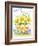 Three chicks with Daffodils and Egg-MAKIKO-Framed Giclee Print