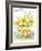 Three chicks with Daffodils and Egg-MAKIKO-Framed Giclee Print