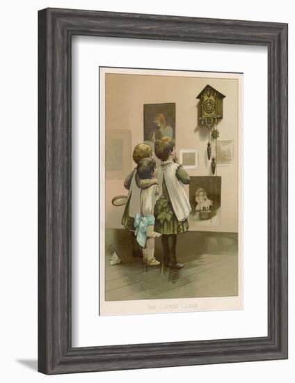 Three Children Break off from Their Game of Battledore and Shuttlecock to Admire the Cuckoo Clock-Harriet M. Bennett-Framed Photographic Print