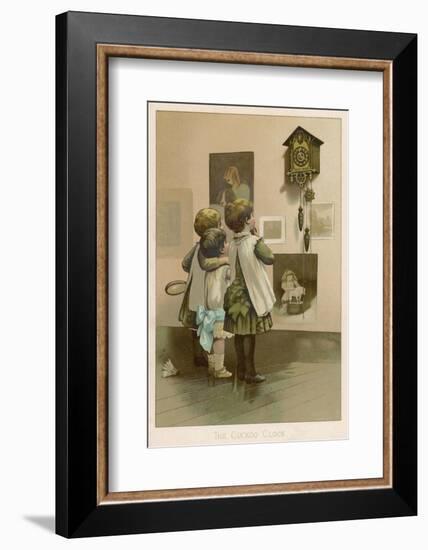 Three Children Break off from Their Game of Battledore and Shuttlecock to Admire the Cuckoo Clock-Harriet M. Bennett-Framed Photographic Print