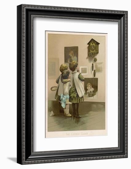 Three Children Break off from Their Game of Battledore and Shuttlecock to Admire the Cuckoo Clock-Harriet M. Bennett-Framed Photographic Print