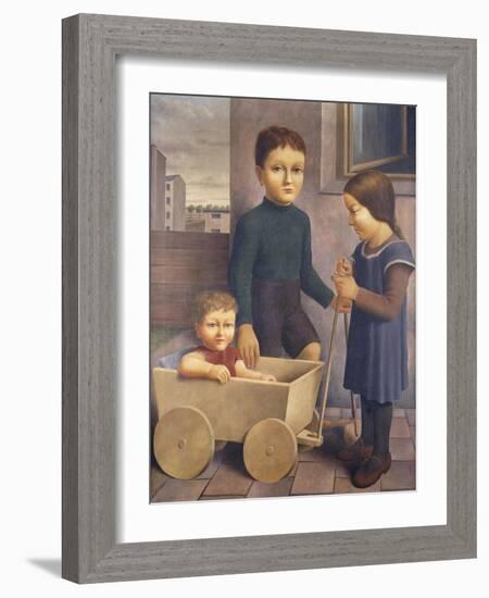 Three Children; Drei Kinder, 1926-Georg Schrimpf-Framed Giclee Print