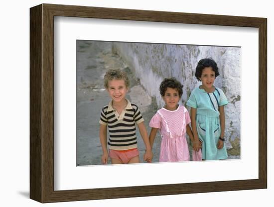 Three children in Kairouan, Tunisia. Artist: Unknown-Unknown-Framed Photographic Print