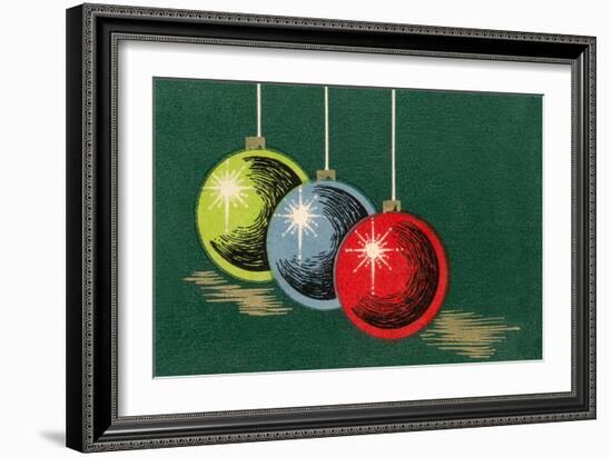 Three Christmas Bulbs-null-Framed Art Print