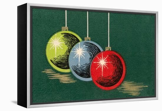 Three Christmas Bulbs-null-Framed Stretched Canvas