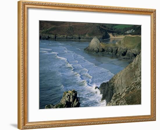 Three Cliffs Bay, Gower Peninsula, Glamorgan, Wales, United Kingdom-Jean Brooks-Framed Photographic Print