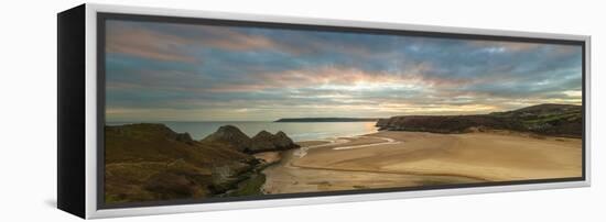 Three Cliffs Bay, Gower, Peninsula, Swansea, West Glamorgan, Wales, United Kingdom, Europe-Billy Stock-Framed Premier Image Canvas