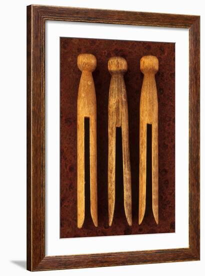 Three Clothes Pegs-Den Reader-Framed Photographic Print