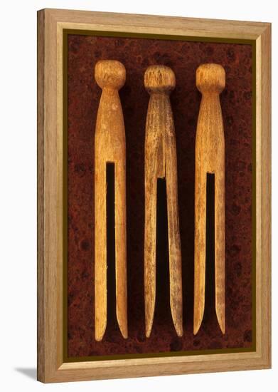 Three Clothes Pegs-Den Reader-Framed Premier Image Canvas