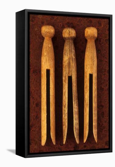 Three Clothes Pegs-Den Reader-Framed Premier Image Canvas