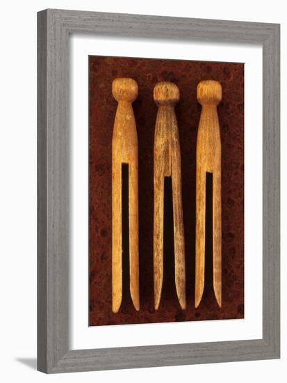 Three Clothes Pegs-Den Reader-Framed Photographic Print