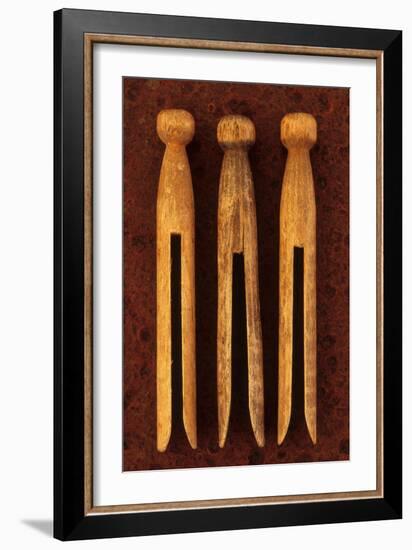 Three Clothes Pegs-Den Reader-Framed Photographic Print