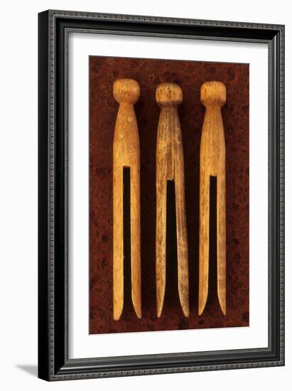 Three Clothes Pegs-Den Reader-Framed Photographic Print