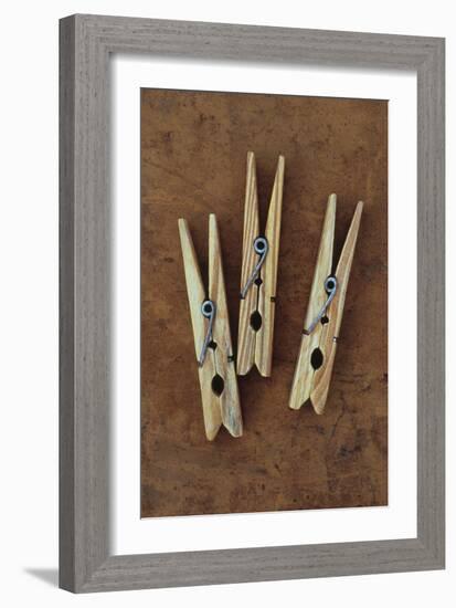 Three Clothes Pegs-Den Reader-Framed Photographic Print