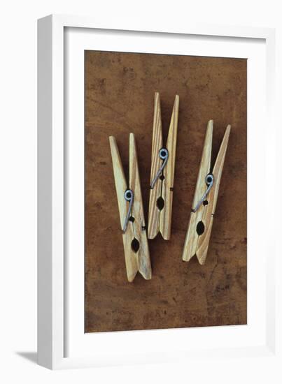 Three Clothes Pegs-Den Reader-Framed Photographic Print