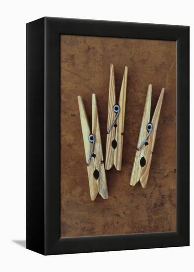 Three Clothes Pegs-Den Reader-Framed Premier Image Canvas