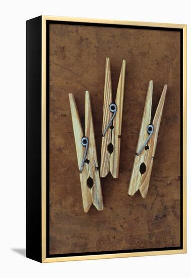 Three Clothes Pegs-Den Reader-Framed Premier Image Canvas