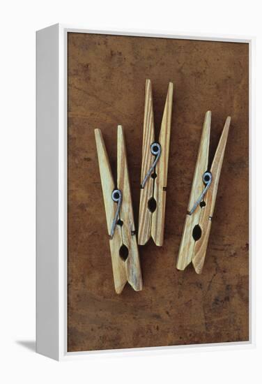 Three Clothes Pegs-Den Reader-Framed Premier Image Canvas