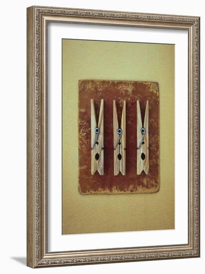 Three Clothes Pegs-Den Reader-Framed Photographic Print