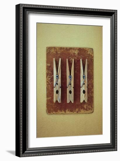 Three Clothes Pegs-Den Reader-Framed Photographic Print