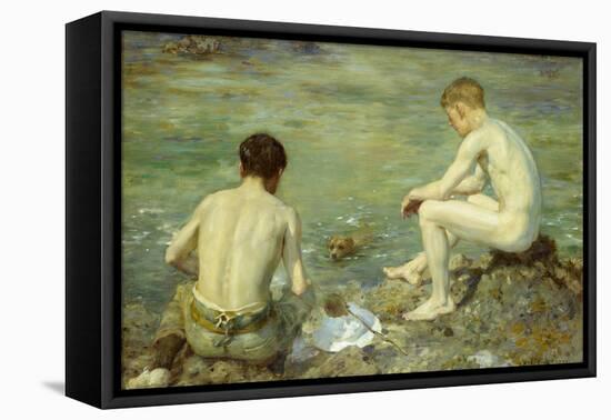 Three Companions-Henry Scott Tuke-Framed Premier Image Canvas