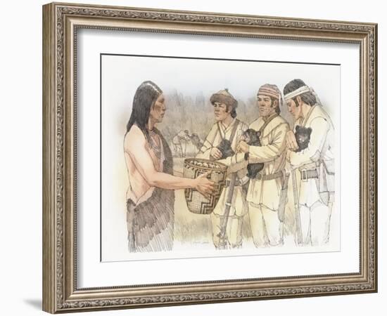 Three Corpsmen, Each Holding a Bear Cub-Roger Cooke-Framed Giclee Print