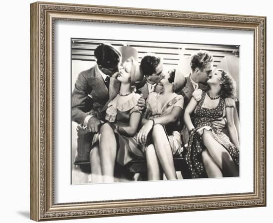Three Couples Kissing-null-Framed Photo