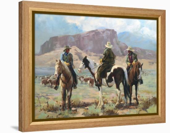 Three Cowboys-Carolyne Hawley-Framed Stretched Canvas