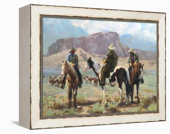 Three Cowboys-Carolyne Hawley-Framed Stretched Canvas