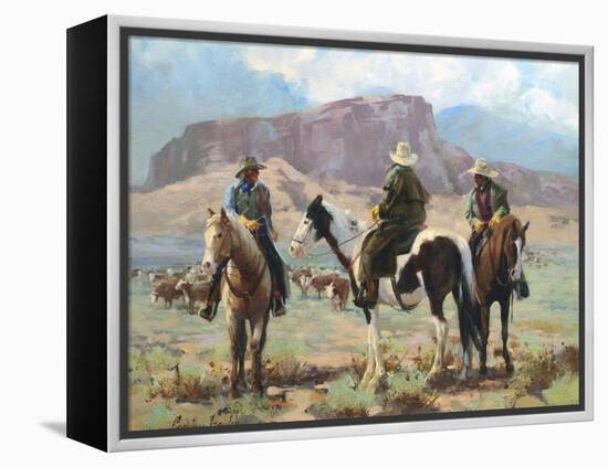 Three Cowboys-Carolyne Hawley-Framed Stretched Canvas