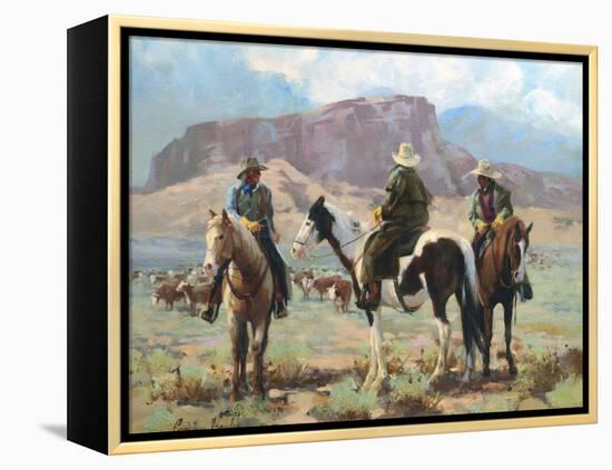 Three Cowboys-Carolyne Hawley-Framed Stretched Canvas