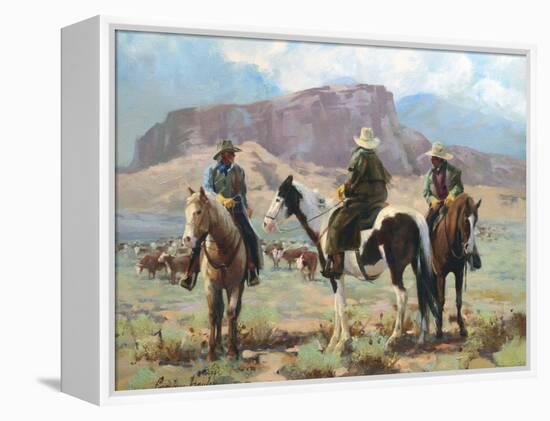 Three Cowboys-Carolyne Hawley-Framed Stretched Canvas