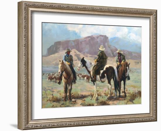 Three Cowboys-Carolyne Hawley-Framed Premium Giclee Print