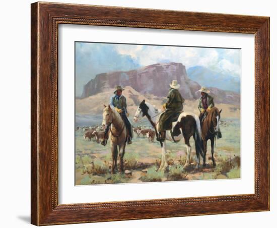 Three Cowboys-Carolyne Hawley-Framed Premium Giclee Print