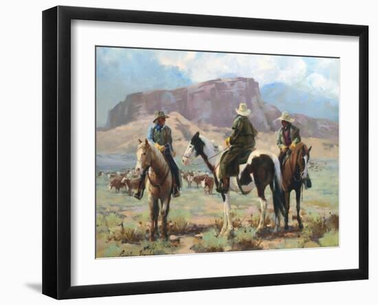 Three Cowboys-Carolyne Hawley-Framed Premium Giclee Print