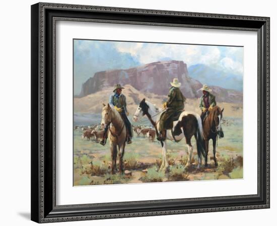 Three Cowboys-Carolyne Hawley-Framed Premium Giclee Print