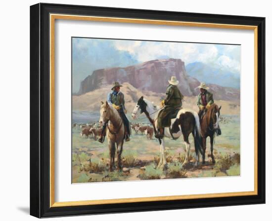 Three Cowboys-Carolyne Hawley-Framed Premium Giclee Print