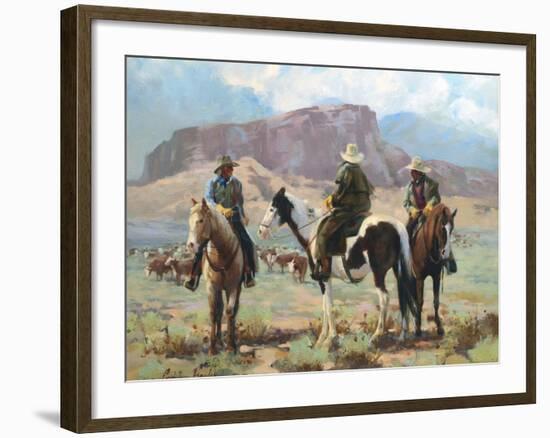 Three Cowboys-Carolyne Hawley-Framed Art Print