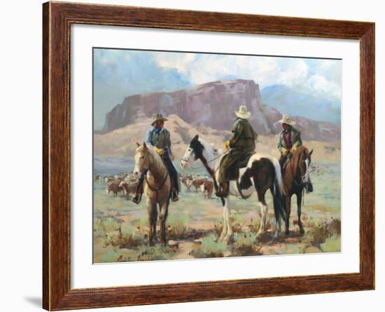 Three Cowboys-Carolyne Hawley-Framed Art Print