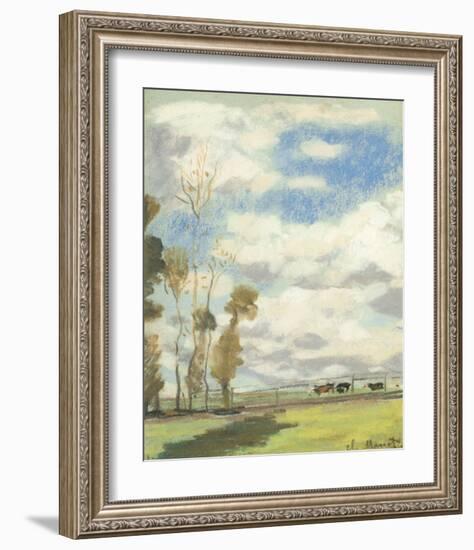 Three Cows in a Pasture-Claude Monet-Framed Premium Giclee Print