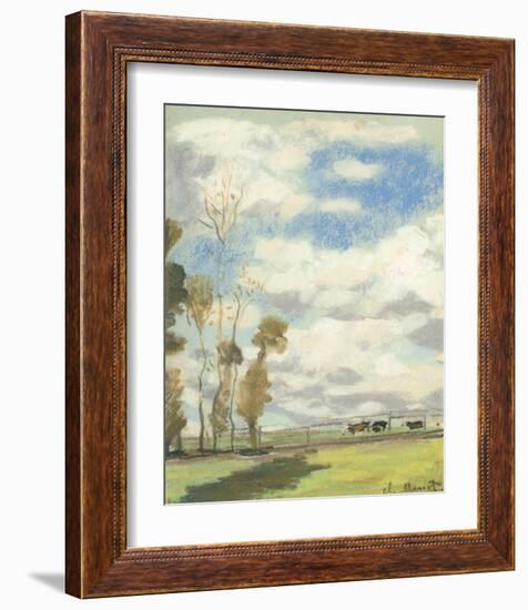 Three Cows in a Pasture-Claude Monet-Framed Premium Giclee Print