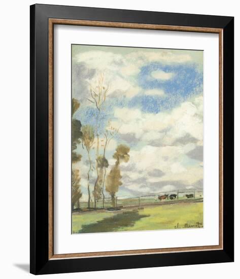 Three Cows in a Pasture-Claude Monet-Framed Premium Giclee Print