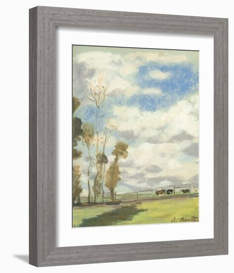 Three Cows in a Pasture-Claude Monet-Framed Premium Giclee Print