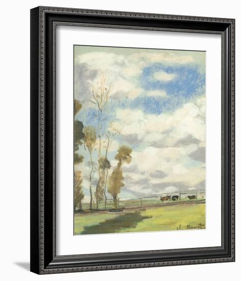 Three Cows in a Pasture-Claude Monet-Framed Premium Giclee Print