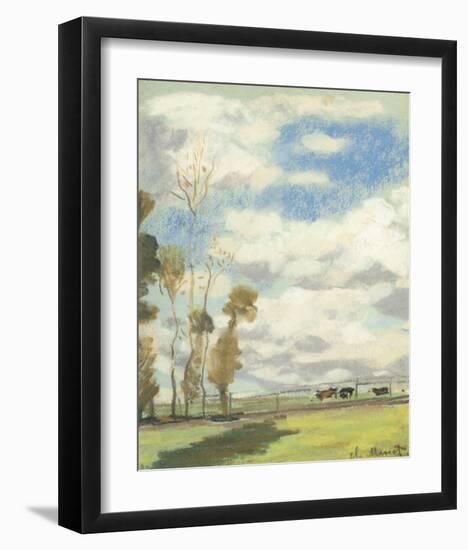 Three Cows in a Pasture-Claude Monet-Framed Premium Giclee Print
