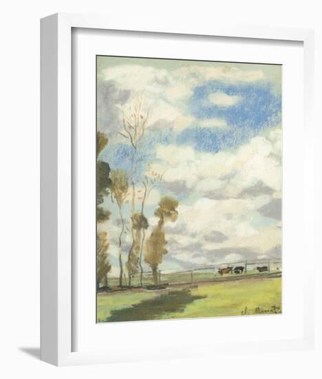 Three Cows in a Pasture-Claude Monet-Framed Premium Giclee Print