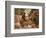 Three Dachshunds Have a Great Time with Master's Papers-null-Framed Photographic Print
