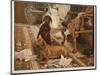 Three Dachshunds Have a Great Time with Master's Papers-null-Mounted Photographic Print