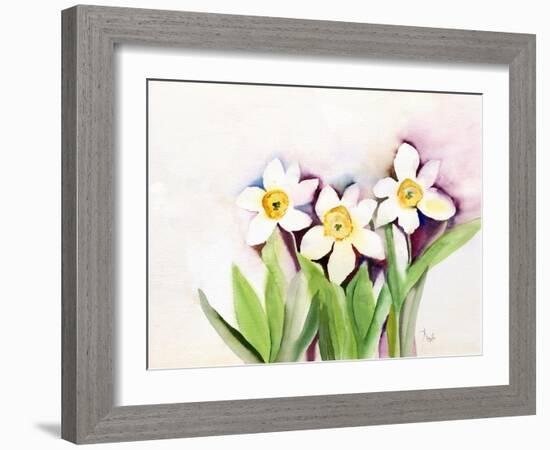 Three Daffodils-Neela Pushparaj-Framed Giclee Print